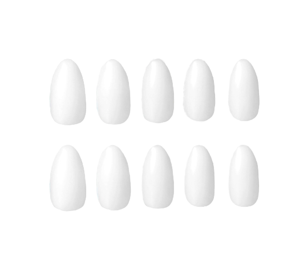 Plain milky white almond press on nails 