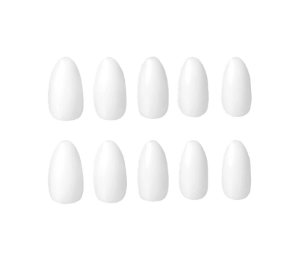 Plain milky white almond press on nails 