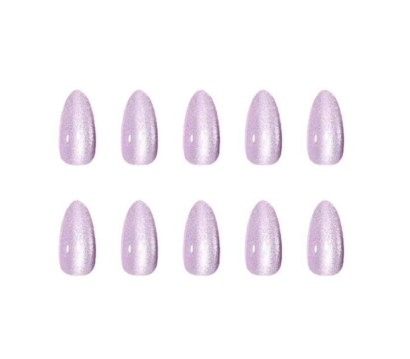Decode Beauty purple cat eye gel press on nails design lilac my fancy 