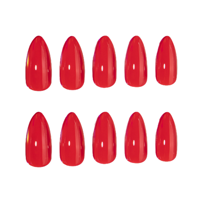 Ferrari red almond press on nails 